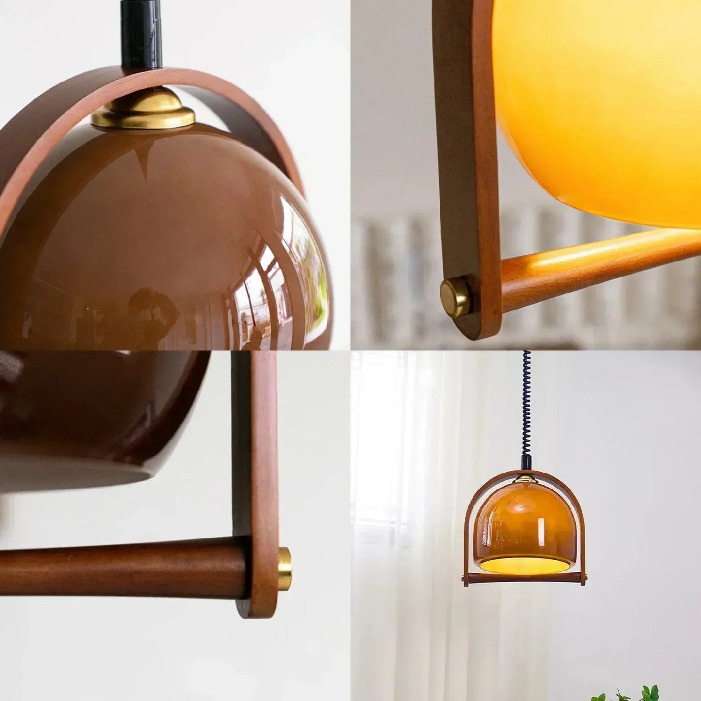 Rustic Wood Pendant Dining Lamp