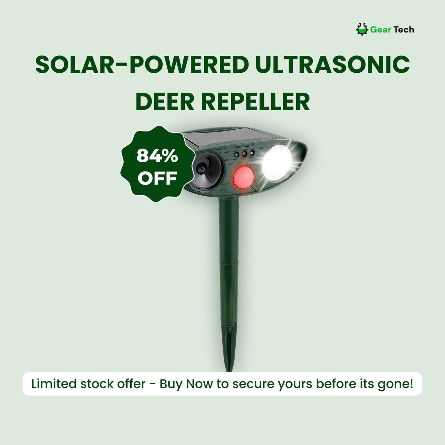 Outdoor Solar Powered Deer Repellent For Yard