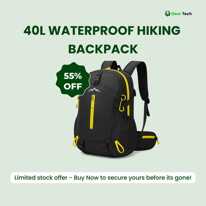 Waterproof 40L Outdoor Trekking Backpack With Extra Compartments