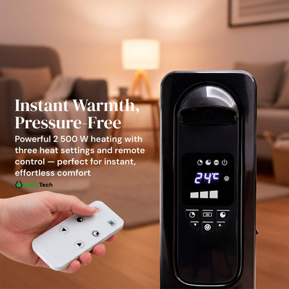 Compact 2500W Electric Space Heater With Remote Control
