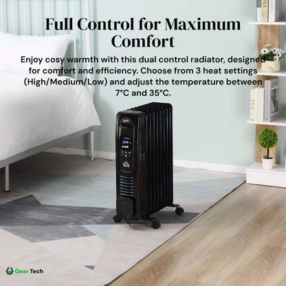 Compact 2500W Electric Space Heater With Remote Control