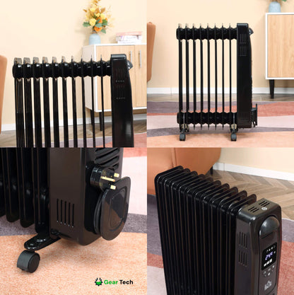Compact 2500W Electric Space Heater With Remote Control