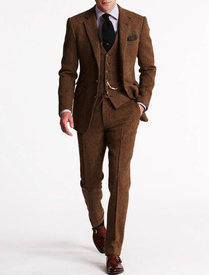 Classic Men's 3-Piece Suit with Traditional Fit - Lusomart