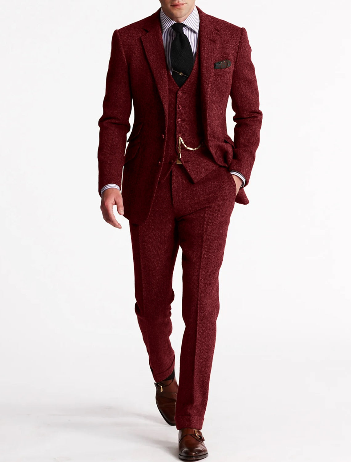 Old-School Luxe 3-Piece Suit – Men's Vintage Tailored Fit for Distinguished Style and Enduring Class 8