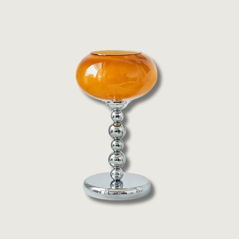 OrbitLume – Stylish Space-Age Glass and Chrome Table Lamp 1