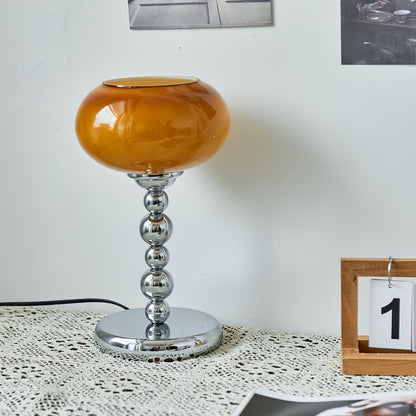 OrbitLume – Stylish Space-Age Glass and Chrome Table Lamp 3