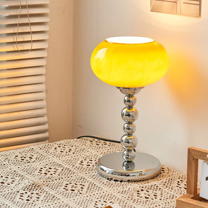 OrbitLume – Stylish Space-Age Glass and Chrome Table Lamp 8