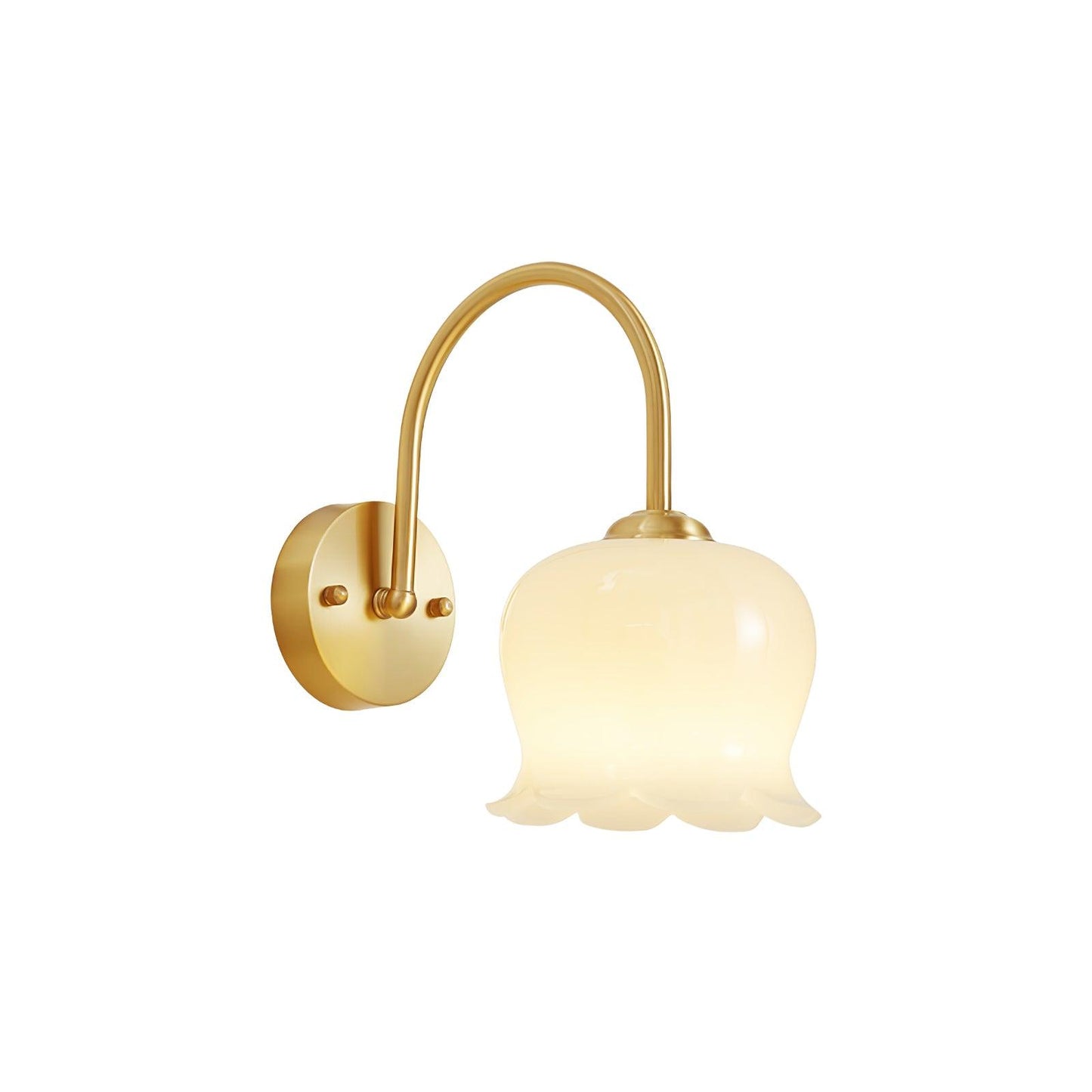 Luxurious Gold Wall Lamp with Floral Glass Shade - Lusomart