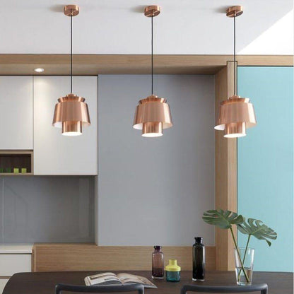 Stylish Tiered Metal Hanging Light Fixture
