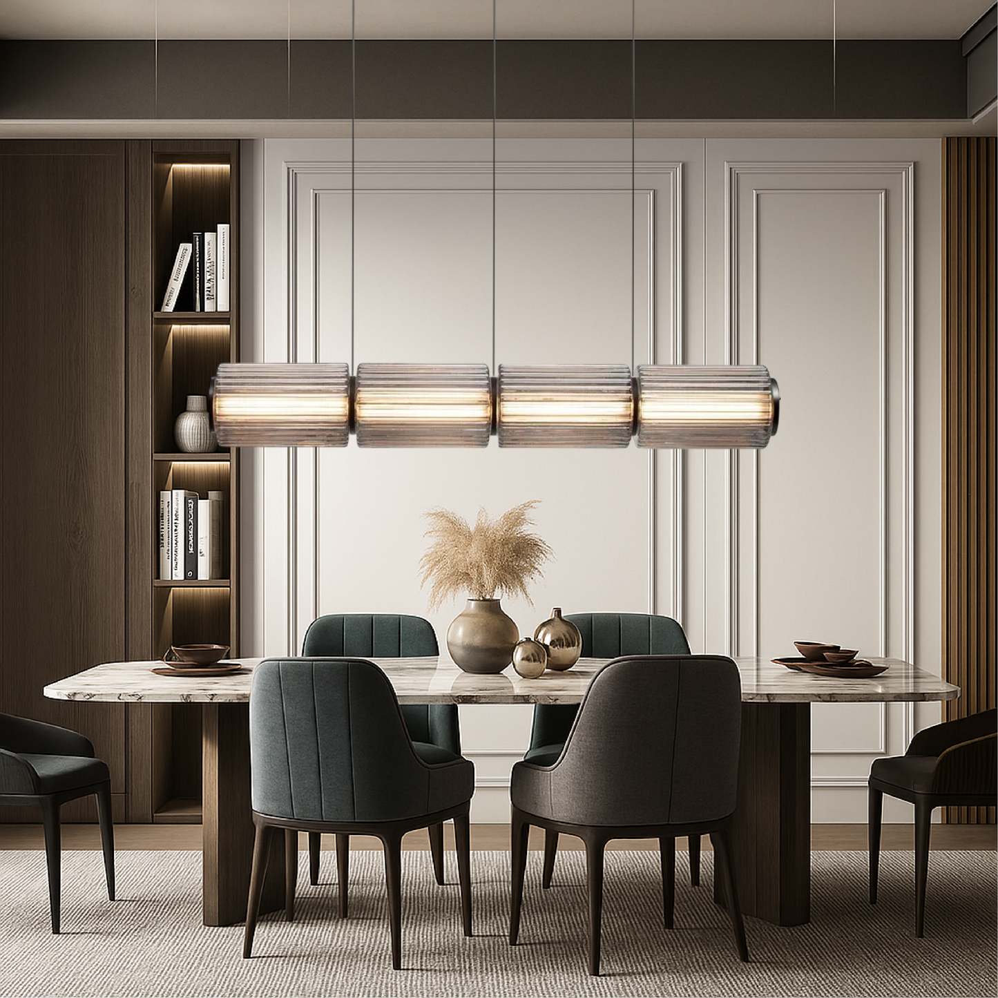 Oriona | Modern Cylinder Glass Pendant Light with LED 2