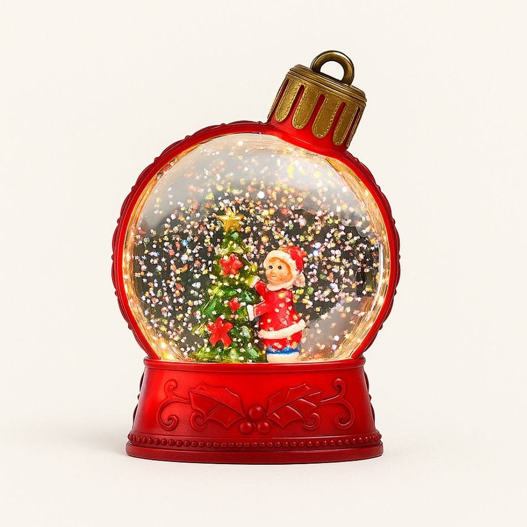Sparkling Holiday Snow Globe Decoration - Lusomart