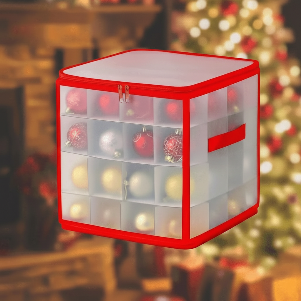 Clear Holiday Ornament Storage Container