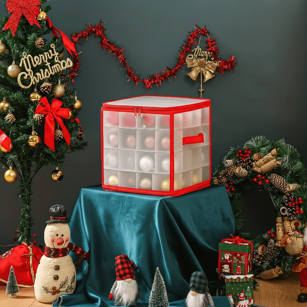 Clear Holiday Ornament Storage Container