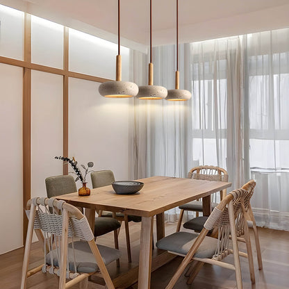 Natural Stone Wooden Hanging Lamp