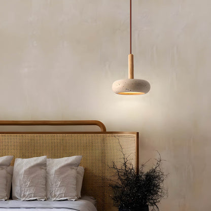 Natural Stone Wooden Hanging Lamp