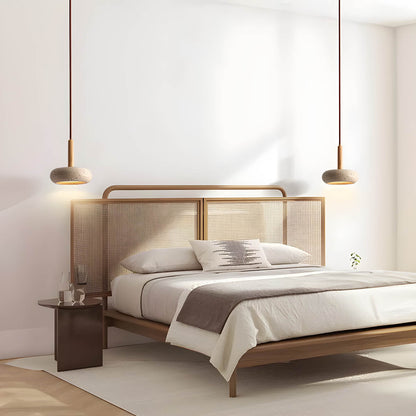 Natural Stone Wooden Hanging Lamp