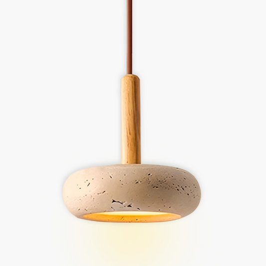 Natural Stone Wooden Hanging Lamp - Lusomart