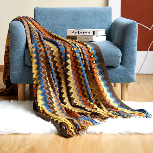Vibrant Geometric Bedding Coverlet - Lusomart