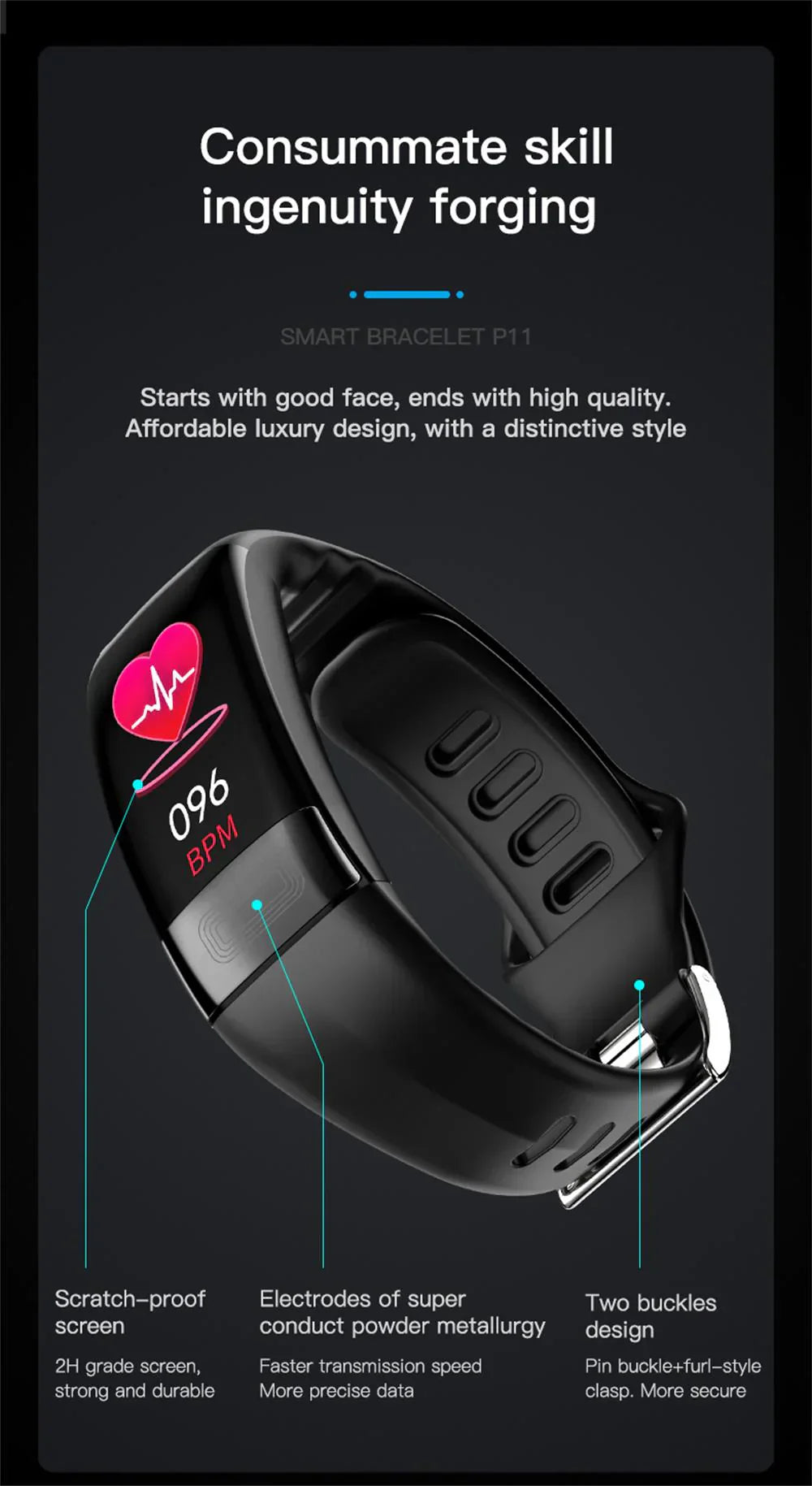 Accurate Fitness Tracker with Heart Rate and Sleep Monitor
