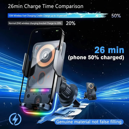 Universal Car Phone Mount with Wireless Charger Vent Clip