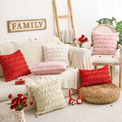 Lovely Heart Print Pink Cushion Covers