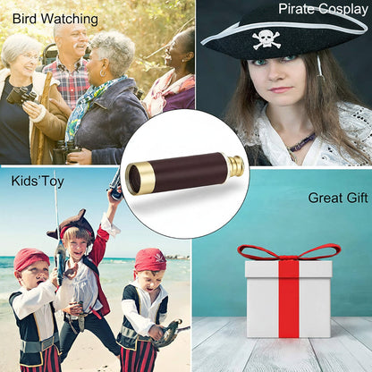 Portable Handheld Brass Telescope with Zoom Lens