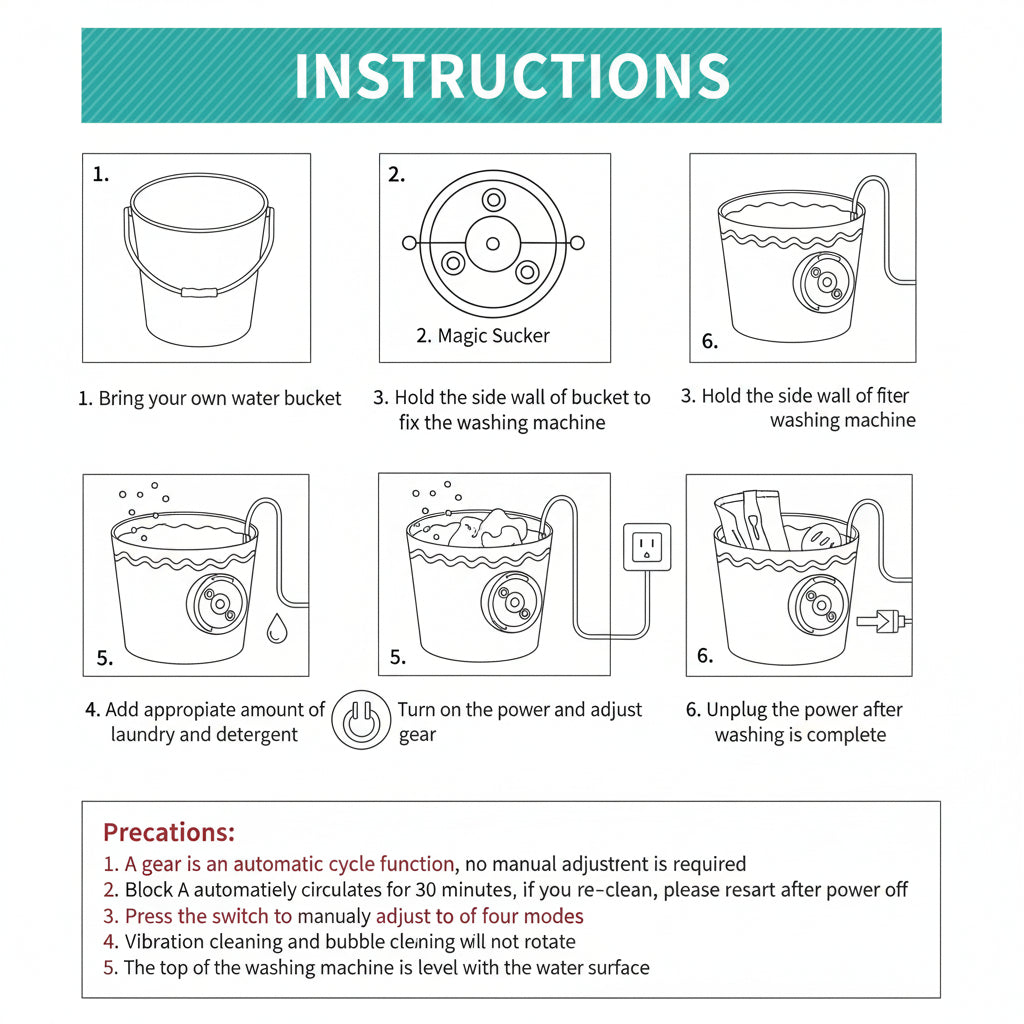 Compact Travel Washing Machine USB Portable Cleaner