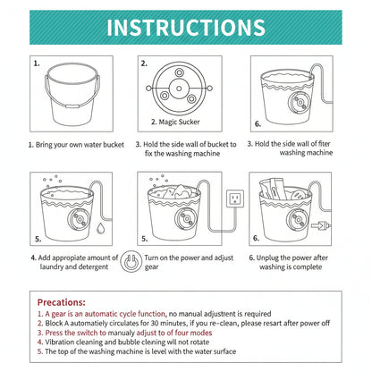 Compact Travel Washing Machine USB Portable Cleaner