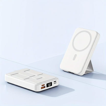 Compact Wireless Charging Power Bank Phone Stand