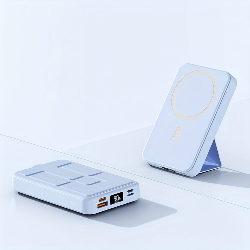Compact Wireless Charging Power Bank Phone Stand