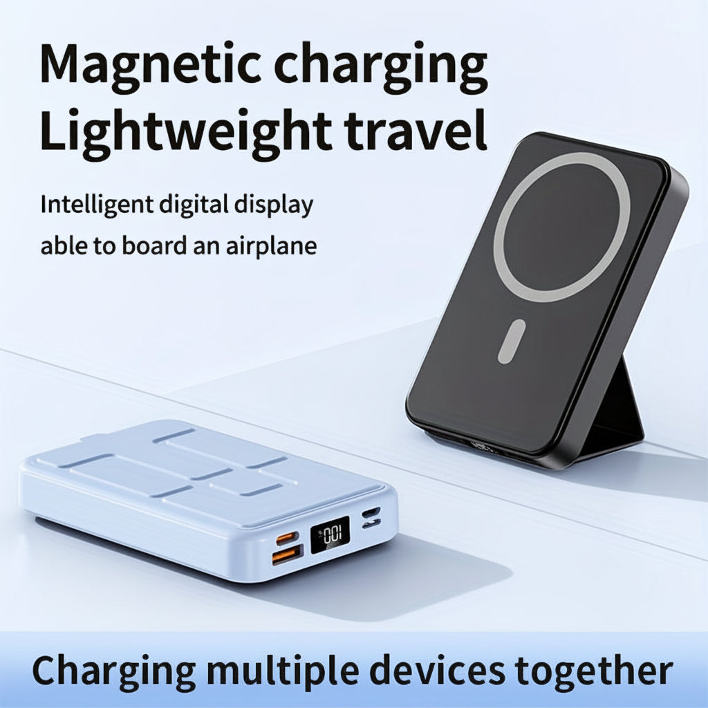 Compact Wireless Charging Power Bank Phone Stand