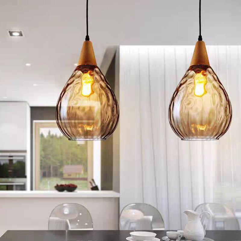 Classic Glass Drop Pendant Light Fixture