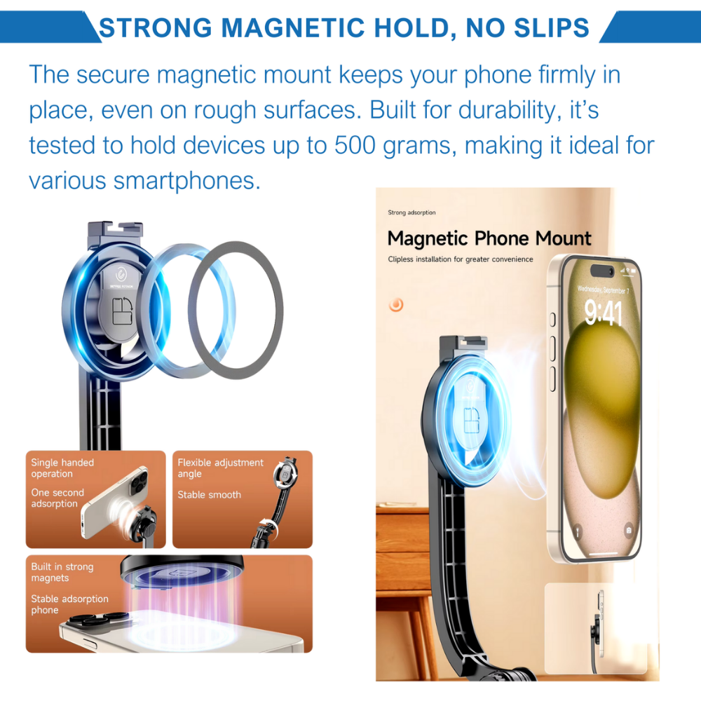 Portable Phone Tripod with Strong Magnet