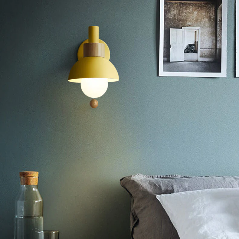 Simple Wood Wall Light with Cord Pull