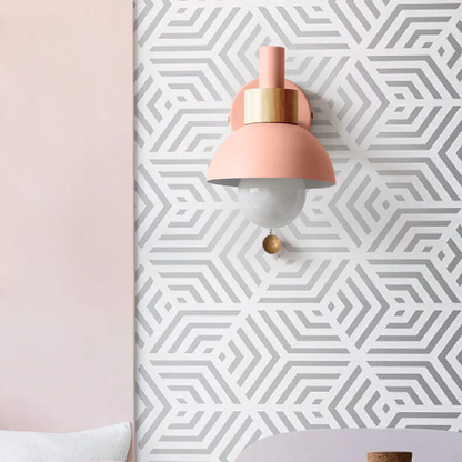 Simple Wood Wall Light with Cord Pull