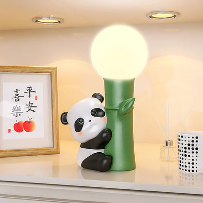 PandaBeam - Table Lamp with Panda Details and Warm Bamboo Illumination 5