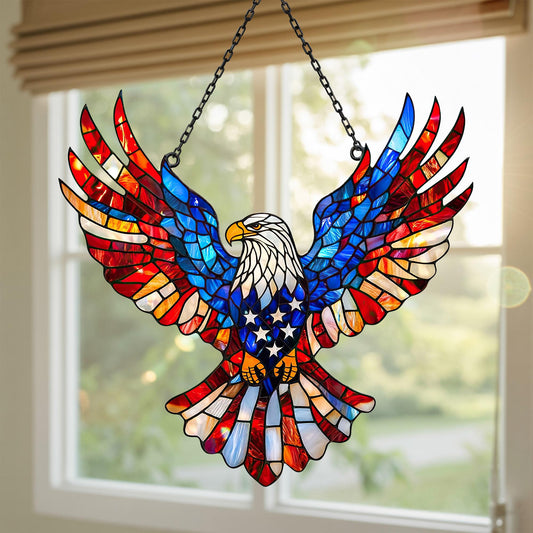 Colorful American Eagle Glass Window Decor - Lusomart