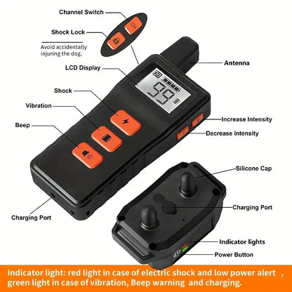 Wireless Rechargeable Dog Training Collar Set