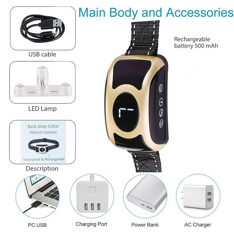 Effective Anti Bark Dog Collar with Adjustable Settings