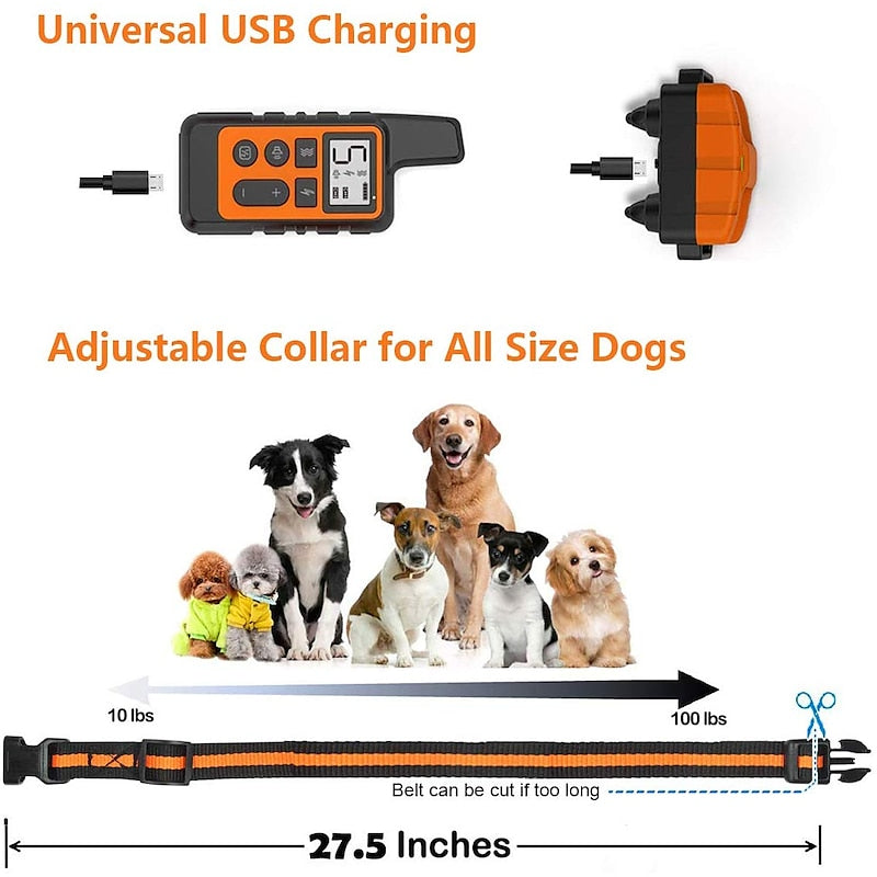 Advanced Waterproof Remote Dog Training Collar 500m Range