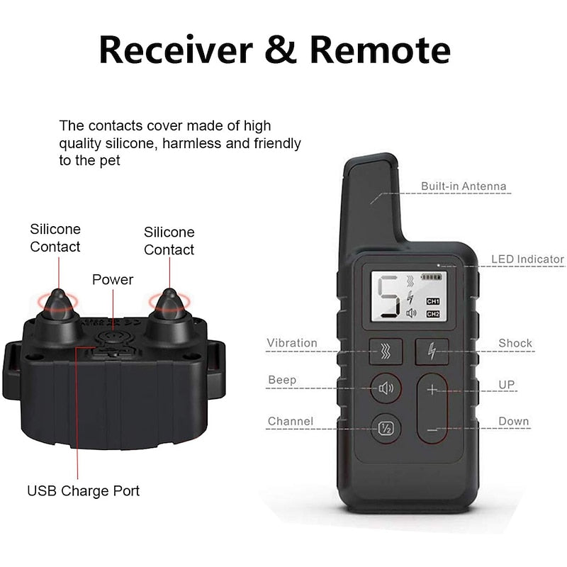 Advanced Waterproof Remote Dog Training Collar 500m Range