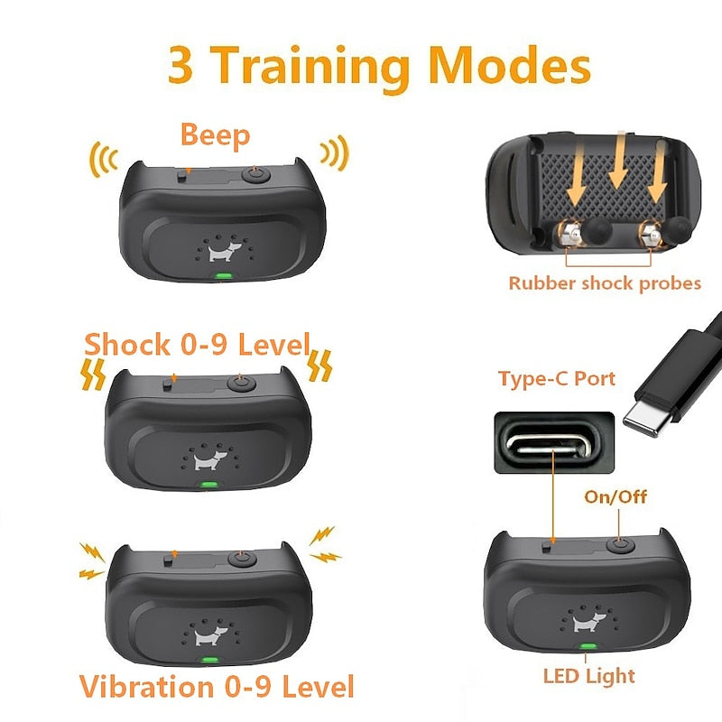 Waterproof Rechargeable Remote Dog Training Collar