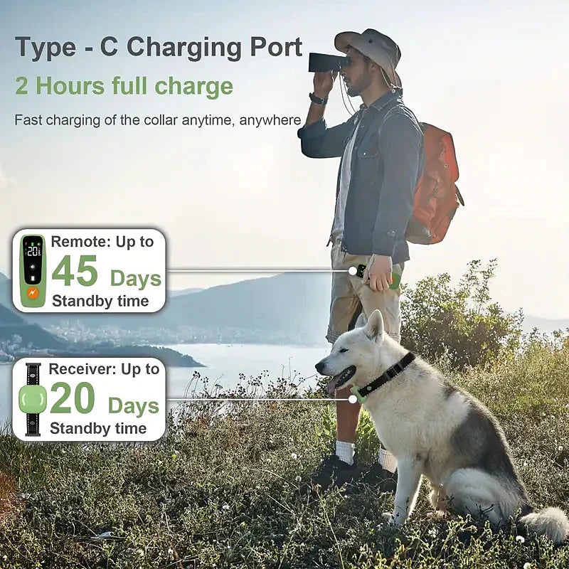 Advanced Dog Training Collar with Vibe, Shock, Light