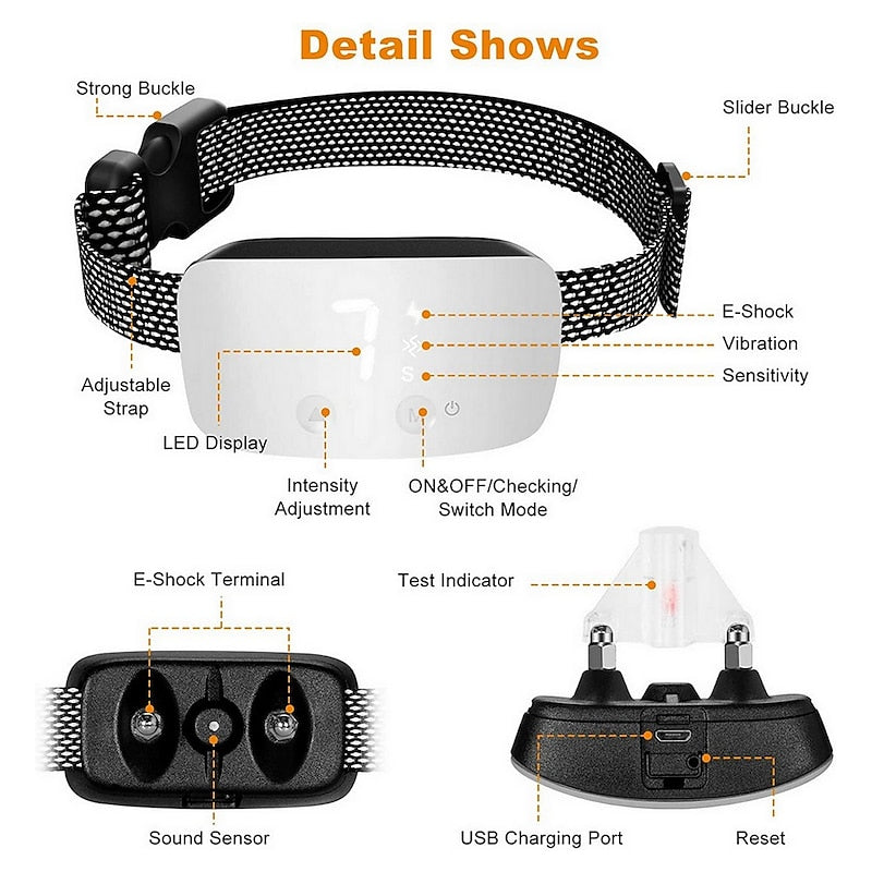 Waterproof Rechargeable Anti Bark Dog Collar