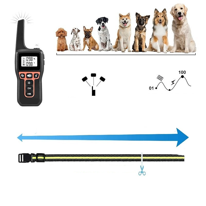 Waterproof Rechargeable Dog Training Collar 1000m Range