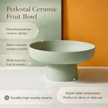 Classic White Ceramic Fruit Bowl Decorative Table Centerpiece