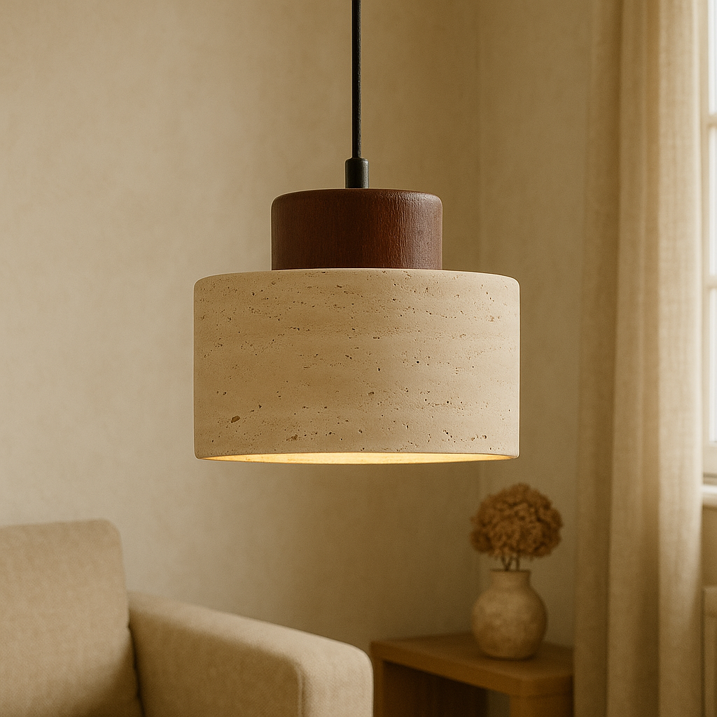 Pendrel | Travertine-Inspired Stone Pendant Light for Modern Homes 3