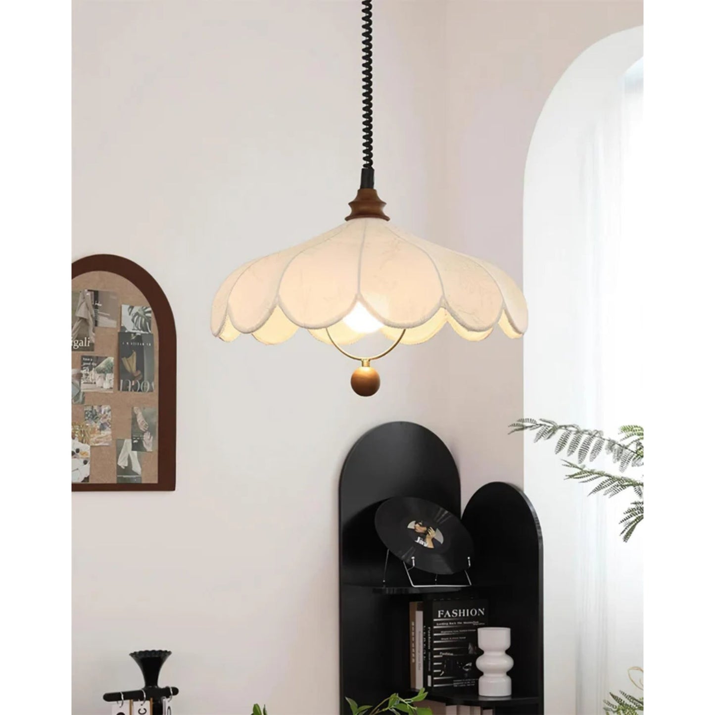 PetalGlow | Elegant Adjustable Fabric Pendant Light for Romantic Ambiance 6