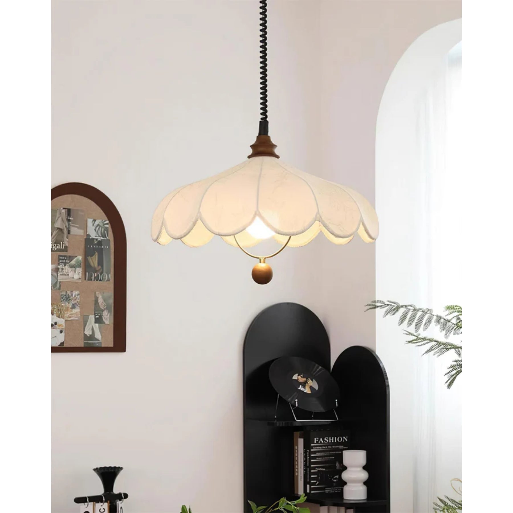 PetalGlow | Elegant Adjustable Fabric Pendant Light for Romantic Ambiance 6