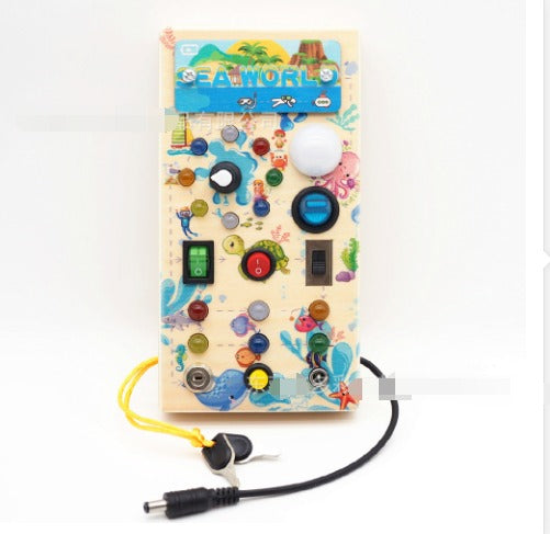 Fun Learning Wooden Activity Board with Lights - Lusomart